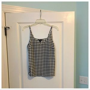 Banana Republic black and white plaid top